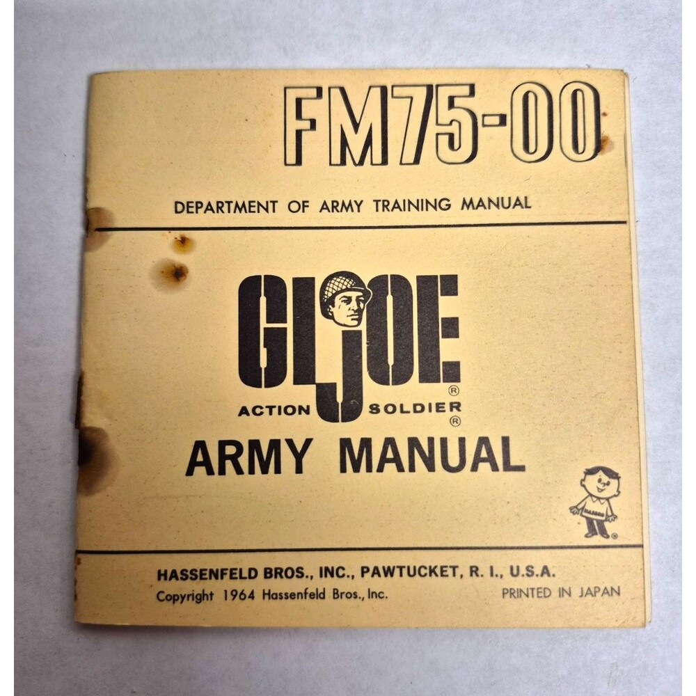 Hasbro Vintage 1964 G.I. Joe Army Manual FM75-00 Paper for Action Figure